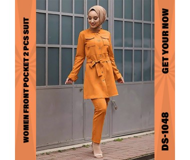 Women Front Pocket 2 Pcs Suit DS-1048 Women Front Pocket 2 Pcs Suit DS-1048